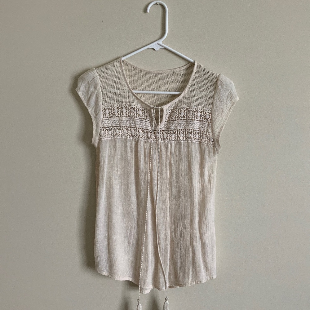 MINE Cap sleeve boho top